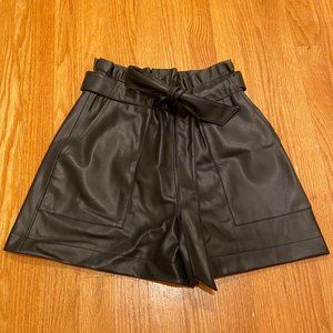Zara Faux Leather Paperbag Shorts